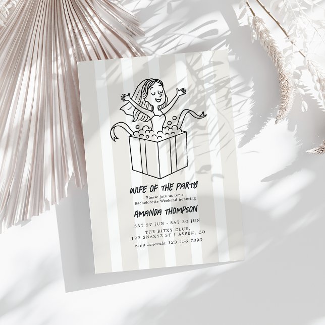 Chic Doodle Wife of the Party Bachelorette Weekend Invitation (Chic Doodle Wife of the Party Bachelorette Weekend Invitation)