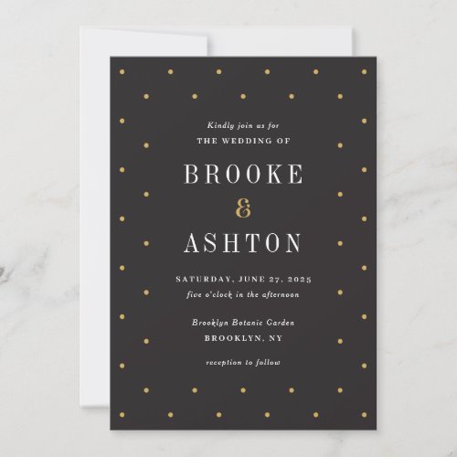 Chic Dots Editable Color Modern Wedding Invitation