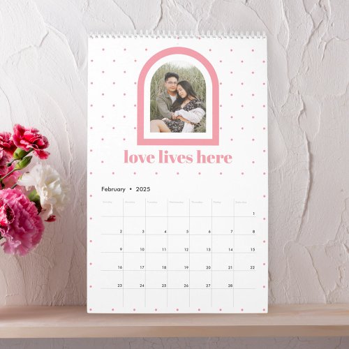 Chic Dots EDITABLE COLOR + Photo Captions Calendar