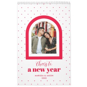 Chic Dots Editable Color   Photo Captions Calendar by berryberrysweet at Zazzle