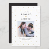 Chic Dots Editable Color Save The Date Card (Front/Back)