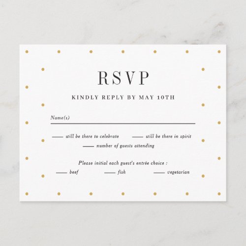 Chic Dots Editable Color Wedding RSVP Reply Card