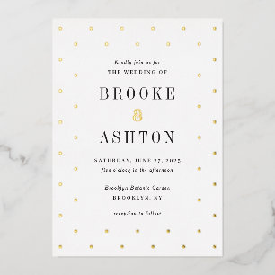 Chic Dots FOIL Modern Wedding Invitation