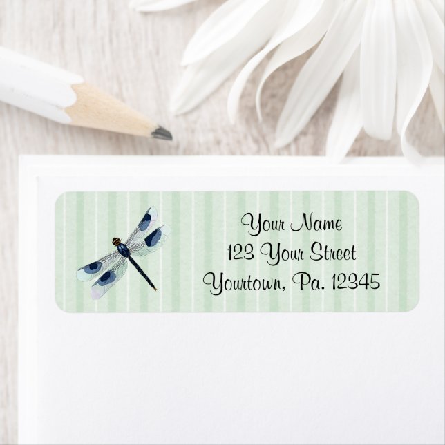 Chic Dragonfly Address Label (Insitu)
