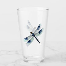 Chic Dragonfly Drinking Glass