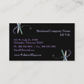 Chic Dragonfly Monogram Custom Business Cards (Back)