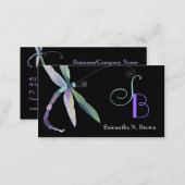 Chic Dragonfly Monogram Custom Business Cards (Front/Back)