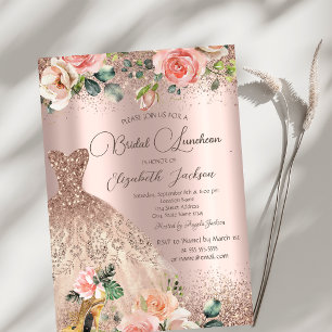 Chic Dress,Confetti,High Heels,Roses  Invitation