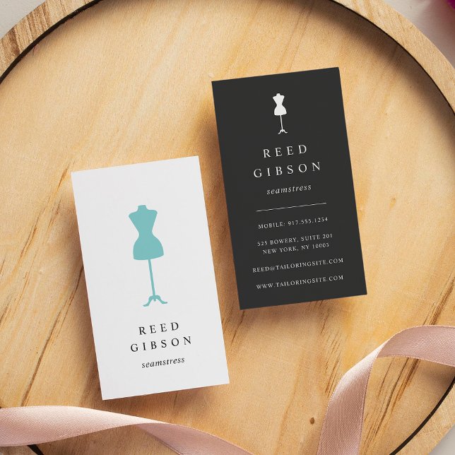 Chic Dress Form | Seamstress Tailor Designer Business Card (Creator Uploaded)