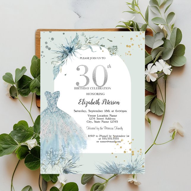Chic Dress Winter 30th Birthday  Invitation (Creator Uploaded)