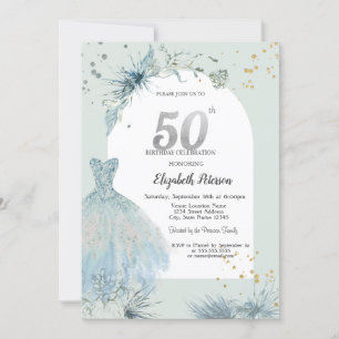 Chic Dress Winter 50th Birthday Invitation