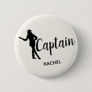 Chic Drill Team Captain Personalized Button