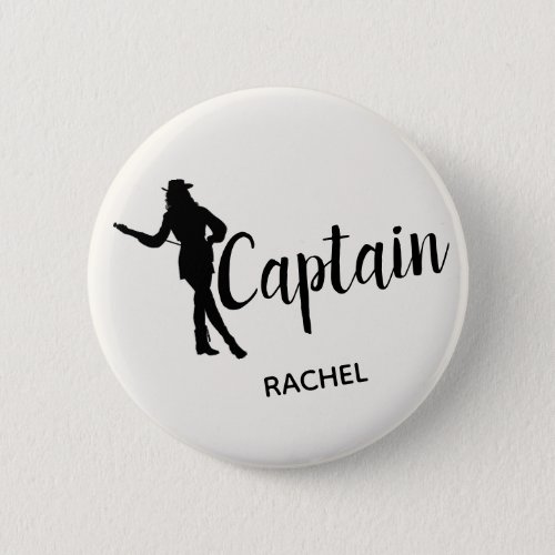 Chic Drill Team Captain Personalized Button