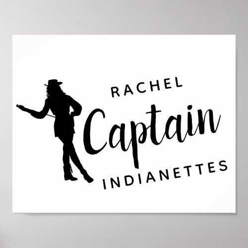 Chic Drill Team Captain Personalized Poster