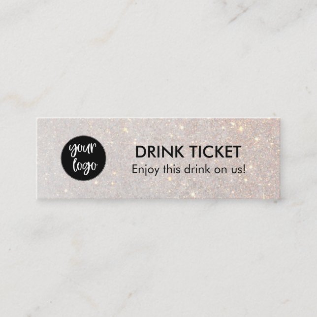 Chic Drink Ticket Voucher Company Logo Party Event (Front)