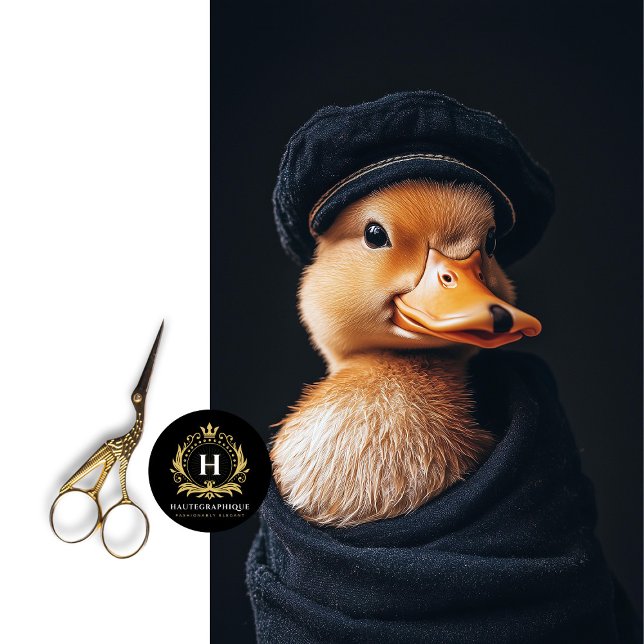 Chic Duckling in Black Hat Decoupage Tissue Paper (Creator Uploaded)