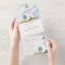 Chic Dusky Aqua Blue Lighthouse Mountain Wedding