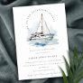 Chic Dusky Sailboat Yacht Seascape Bridal Shower Invitation