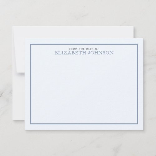 Chic Dusty Blue Formal Script Note Card