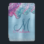 Chic dusty blue purple drips dripping monogram iPad mini cover<br><div class="desc">Chic dusty blue purple glitter drips monogram ipad case cover. Add some style to your office, desk, or personal space with a Chic and stylish custom name and monogram ipad cover.. personalize it with a script name and monogram. The perfect accessory for a fashionable contemporary girl or woman. Beautiful, modern...</div>