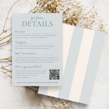 Chic Dusty Blue Stripes Old Money Wedding Details