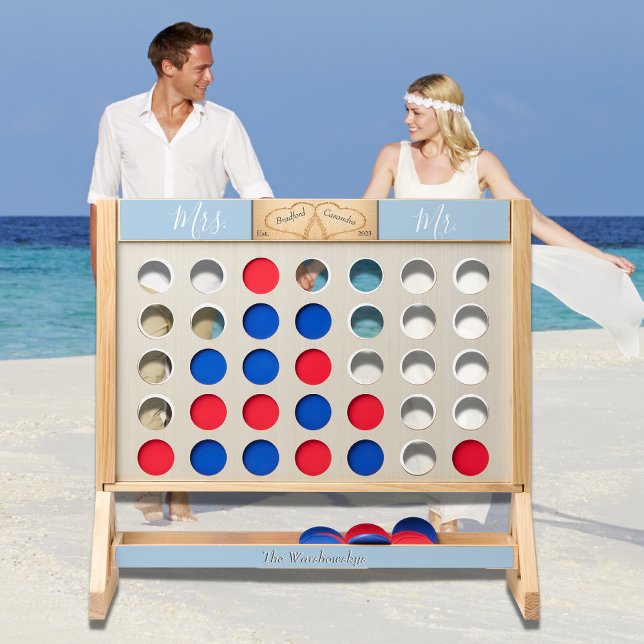 Chic Dusty Blue Wedding  2 Hearts in Sand game Fast Four (Creator Uploaded)