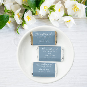 Chic Dusty Blue Wedding Personalized Hershey's Miniatures