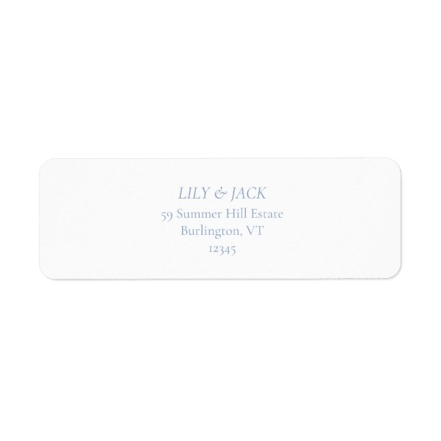 Chic Dusty Blue Wedding Return Address Label (Front)