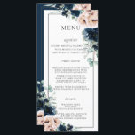 Chic Dusty Pink Blush Navy Roses Floral Wedding Program<br><div class="desc">Designed to co-ordinate with our Elegance wedding collection, this elegant wedding menu features a beautiful watercolor blush and navy blue floral and silver eucalyptus arrangement. Personalise it easily and quickly, simply press the customise it button to further re-arrange and format the style and placement of the text. Double sided. Coordinating...</div>