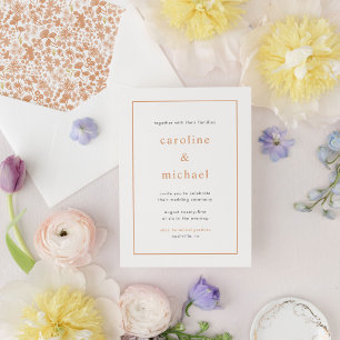 Chic Dusty Pink Ditzy Floral Wedding Invitation