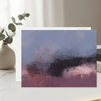 Chic Dusty Rose Abstract Gallery Decor Postcard