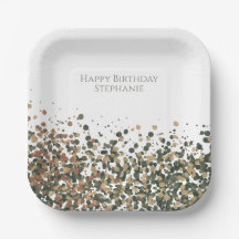 Chic Earth Tone Abstract Birthday Celebration
