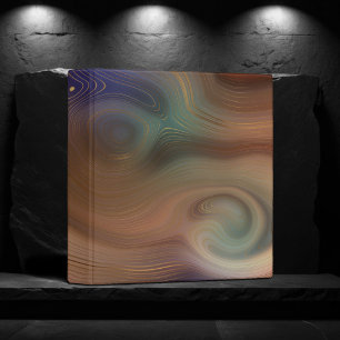 Chic Earthy Strata Natural Copper Stone Agate 3 Ring Binder