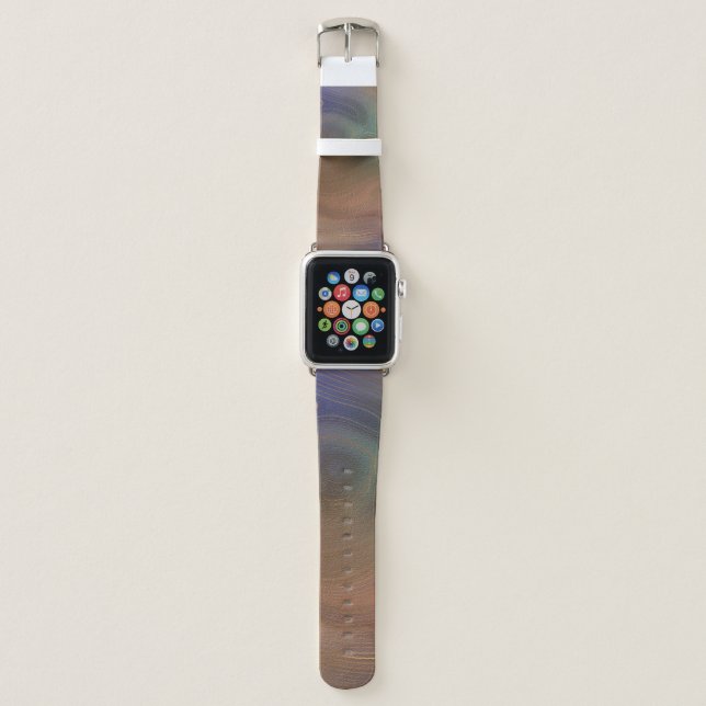 Chic Earthy Strata | Natural Copper Stone Agate Apple Watch Band (Front)
