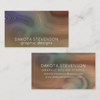 Chic Earthy Strata | Natural Copper Stone Agate Business Card