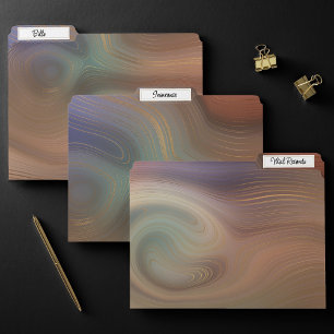 Chic Earthy Strata Natural Copper Stone Agate File Folder