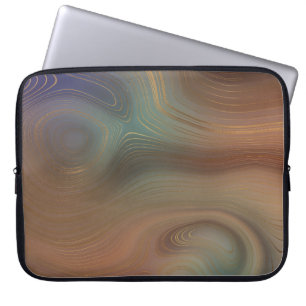 Chic Earthy Strata   Natural Copper Stone Agate Laptop Sleeve