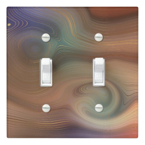 Chic Earthy Strata  Natural Copper Stone Agate Light Switch Cover
