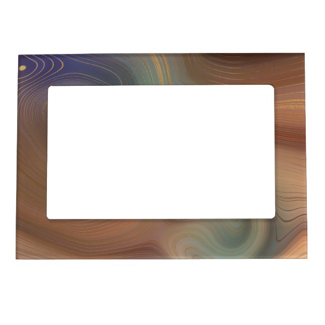 Chic Earthy Strata | Natural Copper Stone Agate Magnetic Frame (Front)