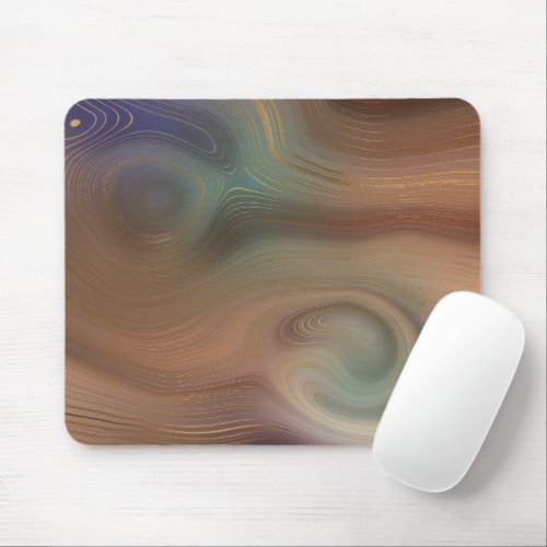 Chic Earthy Strata  Natural Copper Stone Agate Mouse Pad