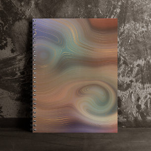 Chic Earthy Strata   Natural Copper Stone Agate Notebook
