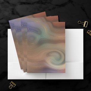 Chic Earthy Strata Natural Copper Stone Agate Pocket Folder