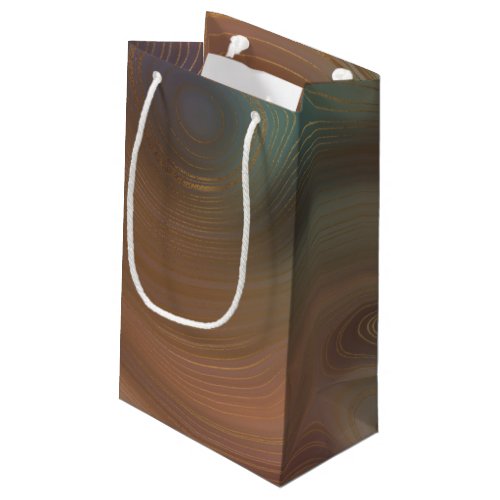 Chic Earthy Strata  Natural Copper Stone Agate Small Gift Bag