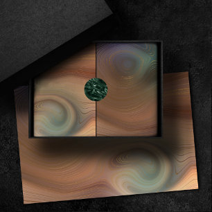 Chic Earthy Strata Natural Copper Stone Agate Tissue Paper