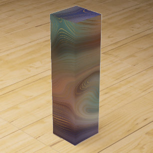 Chic Earthy Strata Natural Copper Stone Agate Wine Box