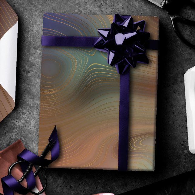 Chic Earthy Strata | Natural Copper Stone Agate Wrapping Paper (Creator Uploaded)