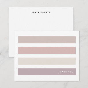 Chic Earthy Stripes Thank You Note Card
