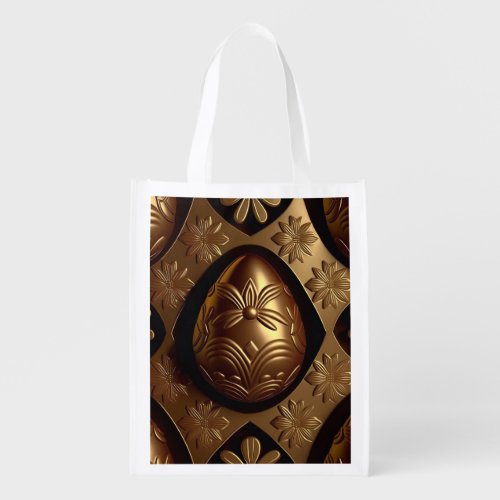 Chic Easter chocolate egg Grocery Bag