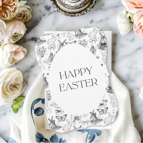 Chic Easter Toile Card _ Black Toile