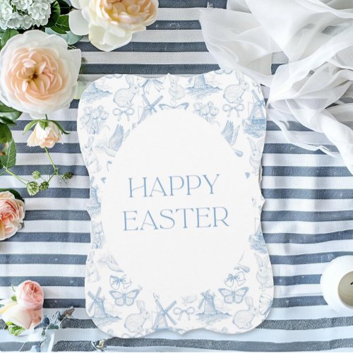 Chic Easter Toile Card _ Dutch Blue Toile